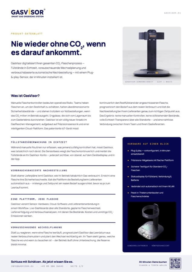 GasVisor Produktdatenblatt, Seite 1