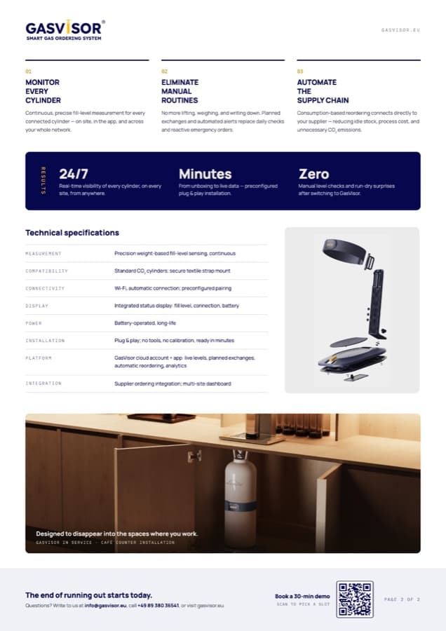 GasVisor product data sheet, page 2